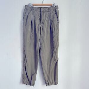 LOFT hi rise vintage washed pleated elastic waist trouser dress pants sz M